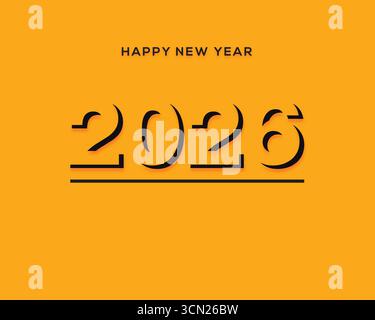 anniversary 2026 golden label with ribbon Stock Vector