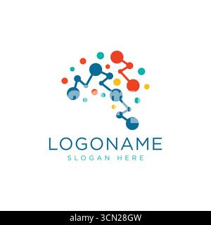 Brain technology logo designs concept, techno brain logo template Stock Vector
