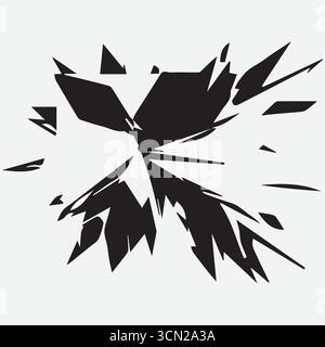Explosion black shape logo vector design Stock Vector