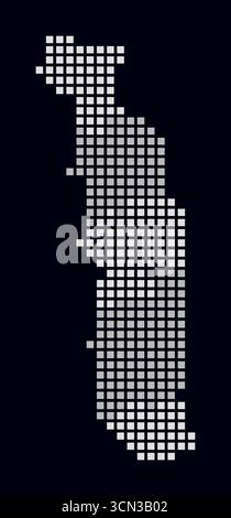 Square dots pattern map of Togo. Togolese Republic dotted pixel map ...