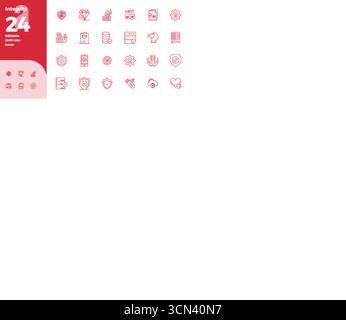 Explore 24 Bold Line PIXEL perfect vector icons in 128x128 resolution inspired by Integrity. Perfect for web and app interfaces. Stock Vector