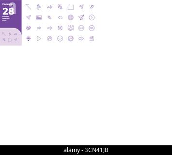 Transform your designs with 28 Bold Line vector icons themed around Forward, engineered in 128x128 PIXEL perfect resolution for maximum clarity. Stock Vector