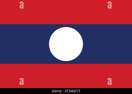 Laos national flat vector flag illustration. Perfect for education, creative, and media use. Stock Vector
