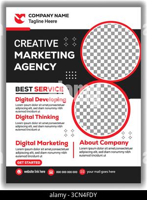 Modern Corporate Marketing Flyer Template  Professional Digital Promotion Poster Design Vector Illustration Stock Vector