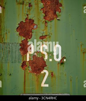Rusty green metal surface showing in augsburg, germany Stock Photo