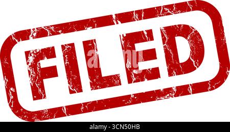 Filed red grunge stamp - vector illustration Stock Vector