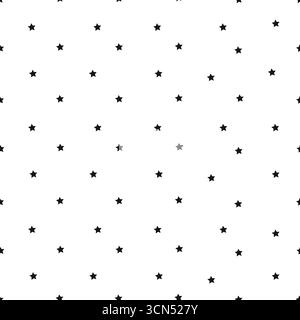 Seamless cute small scale black stars fabric design pattern Stock Vector
