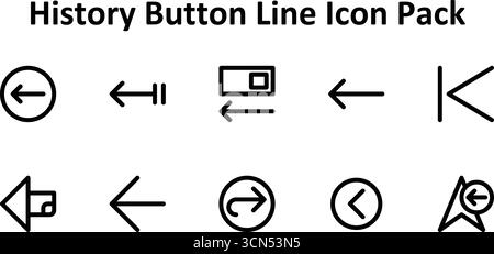 10 scalable Bold Outline-style icons based on the History Button theme. Perfect for clean and professional design work. Stock Vector
