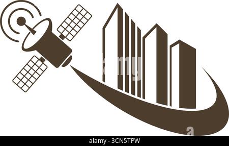 Satellite Communication Space Icon design Stock Vector