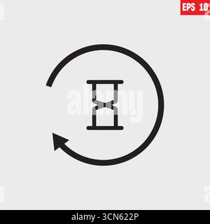 anti aging hourglass waiting slow time single isolated icon with outline style Stock Vector