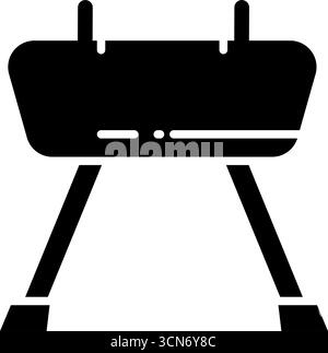 Gymnastic pommel horse black icon Stock Vector