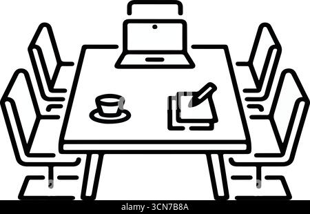 Business meeting table illustrations Stock Vector