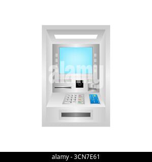 ATM- Automated Teller Machine. ATM Machine. Vector Illustration Isolated on White Background. Stock Vector