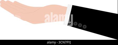 Empty Hand Holding, Receiving or Showing Something. Vector Illustration Isolated on White Background. Stock Vector