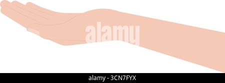 Empty Hand Holding, Receiving or Showing Something. Vector Illustration Isolated on White Background. Stock Vector