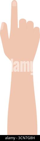 Hand Pointing, Touching, Clicking or Pressing at Something. Vector Illustration Isolated on White Background. Stock Vector