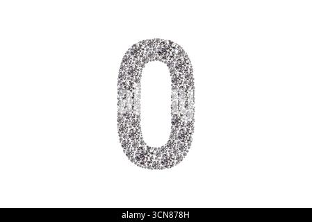 The letter O is made up of many small diamonds. It is a very intricate and detailed design Stock Photo