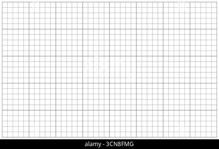 Black grid texture on white. Wide squared black grid paper. Mathematics grid pattern. Blank notebooks sheets. Education and school backdrop Stock Vector