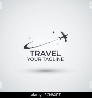 Travel airplane logo design inspiration Stock Vector