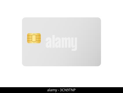 Credit Card, Debit Card or ATM Card. Vector Illustration Isolated on White Background. Stock Vector