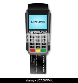 POS - Point of Sale Terminal, Credit Card Reader Machine or Payment Machine for Credit Card. Vector Illustration. Stock Vector