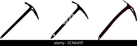 : Ice pick or ice axe silhouette, vector illustration. Isolated on white background. Stock Vector