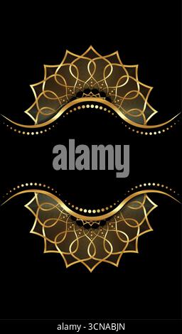 Luxury Indian or Arabic background, golden Flower Mandala pattern Arabic Islamic style. Ramadan Style Decorative for print, poster, cover, brochure, Stock Vector