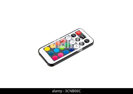 A remote control with multi-colored buttons for an LED light. Stock Photo