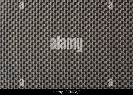 gray basket-weave pattern on woven material surface, monochromatic color full-frame background, simplicity, elegance and textile art concept, close-up Stock Photo