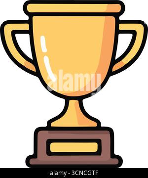 Golden trophy icon illustrations Stock Vector