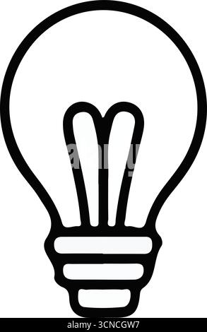 Black and white creative light bulb icon illustrations Stock Vector