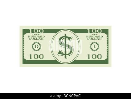 Money Cash or Dollar Bill. Vector Illustration Isolated on White Background. Stock Vector