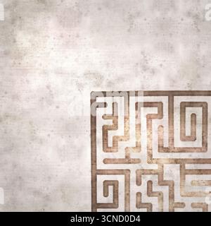 square stylish old textured paper background with labyrinth with ...