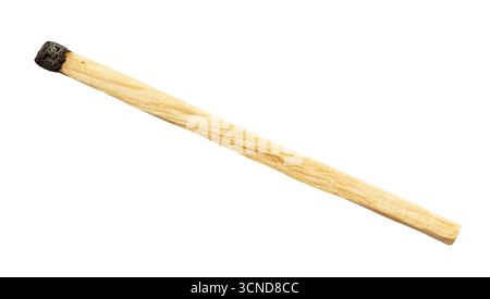 household wooden match with burnt end isolated on white background Stock Photo