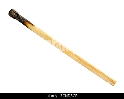 burnt household wooden match isolated on white background Stock Photo