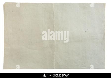 blank spread of old messy paper isolated on white background Stock Photo