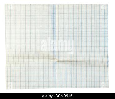 blank spread of old checkered paper isolated on white background Stock Photo