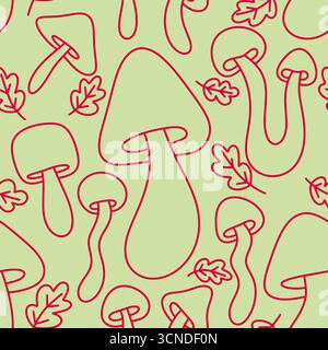 Mushrooms seamless cute pattern for wrapping paper and fabrics and linens and kids clothes print . High quality illustration Stock Photo