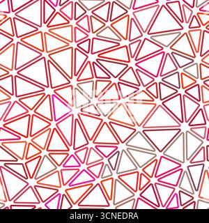 Vector science background. Compact triangles size. Multiple colors style. Rounded triangles outlined. Repeatable composition. Crimson Contrast. Stock Vector