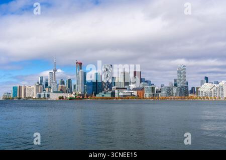 View of Toronto Downtown skyline from Lake Ontario. Toronto, Canada. Stock Photo
