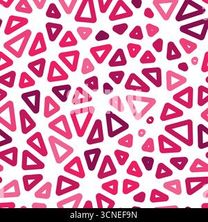 Tileable abstract background. Medium triangles size. Monotone style. Rounded triangles outlined. Repeatable pattern. Bold Sunset Glow. Stock Vector