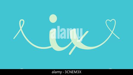 IX initial wedding monogram calligraphy vector illustration. Hand drawn lettering i and x love logo design for valentines day poster, greeting card, p Stock Vector