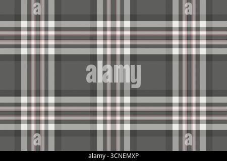 Nobility background pattern plaid, reel fabric tartan vector. Square seamless textile check texture in grey and dim gray colors palette. Stock Vector