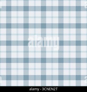 Skill vector pattern seamless, platform tartan textile fabric. Strip texture plaid check background in white and cyan colors palette. Stock Vector