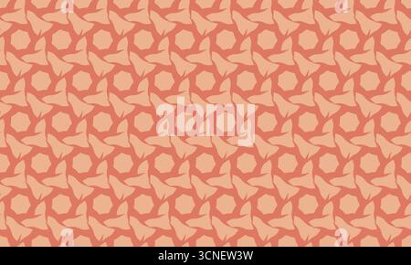 Abstract coral geometric pattern. Seamless repeat design featuring interlocking shapes creating a harmonious texture. Perfect for branding, textiles, Stock Vector