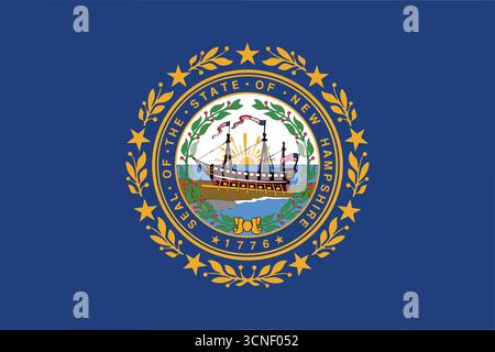 New Hampshireis one of the fifty states of the United States of America Stock Vector