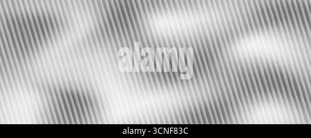 Ribbed fractal glass texture with smooth, fluted diagonal lines of a monochrome gradient. Corrugated wave with a smooth transition of light and shadow Stock Vector