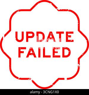 Grunge red update failed word rubber seal stamp on white background Stock Vector