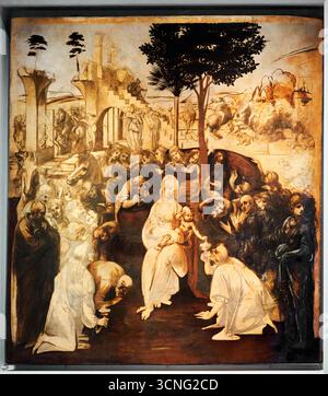 The Adoration of the Magi - by Leonardo da Vinci, 1481 Stock Photo - Alamy