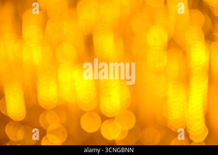 blurry red light of yellow decoration light background and texture Stock Photo